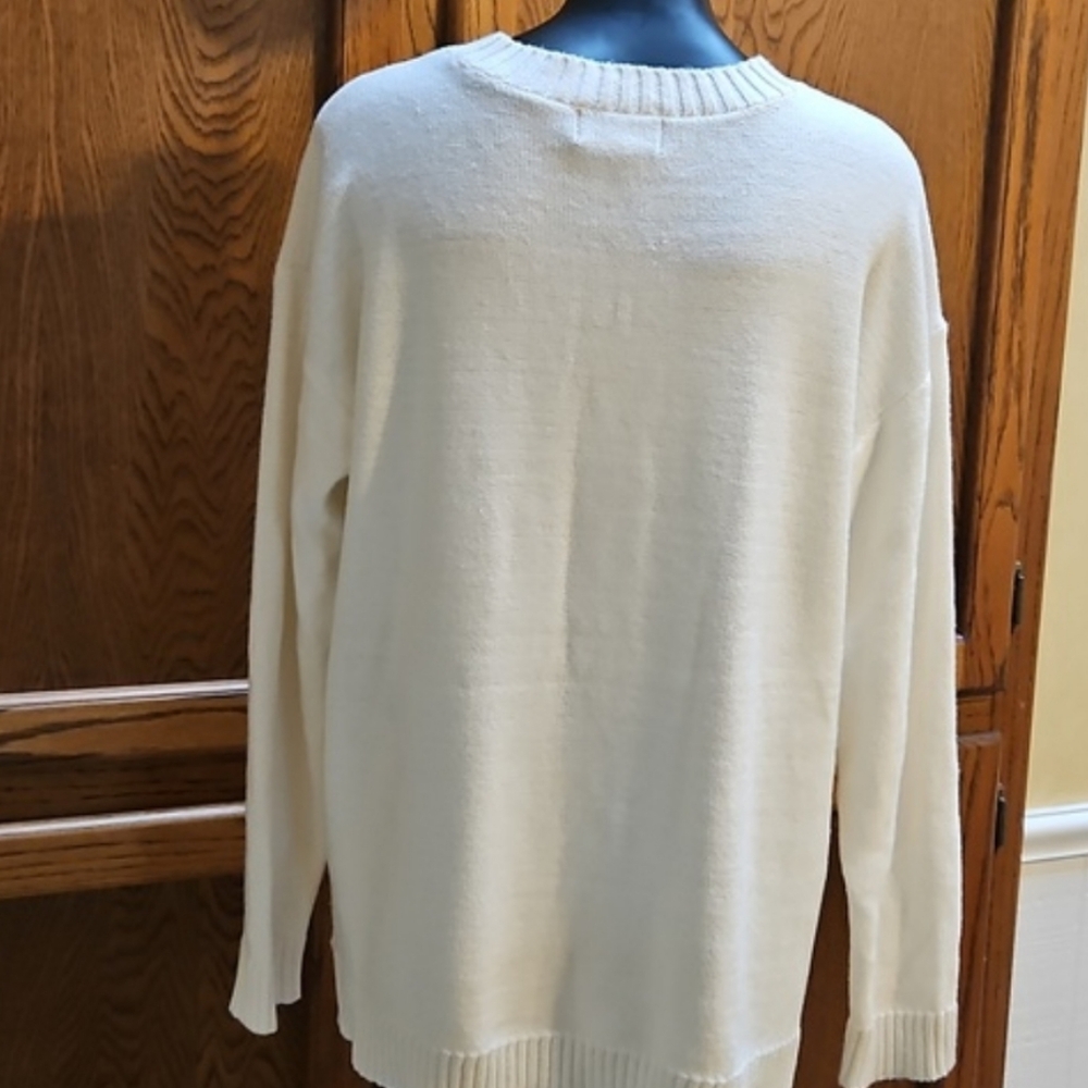 Karl Lagerfeld White Sweater with Black Eiffel Design Host Pick! - Picture 2 of 2